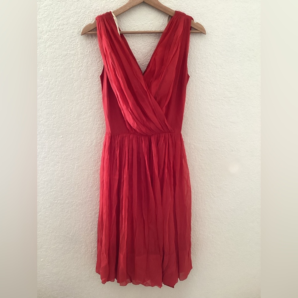 Vintage 1950s Red Pleated Stunning Hollywood Cocktail Dress